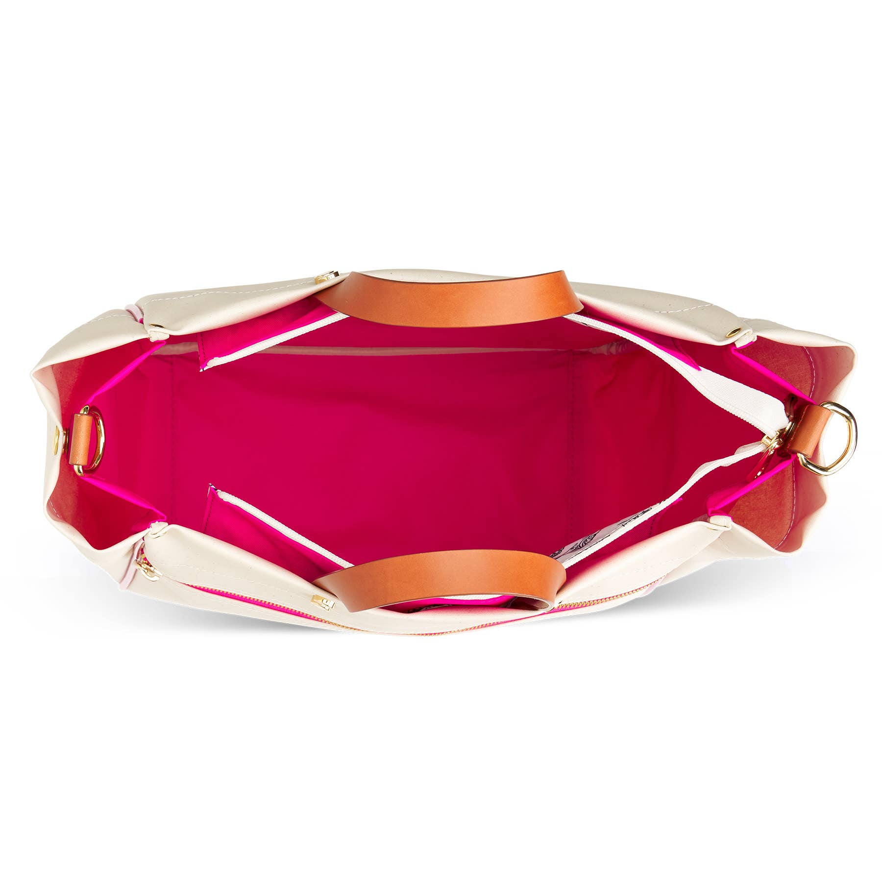 "Codie" Pink Canvas Tote with Leather Accents