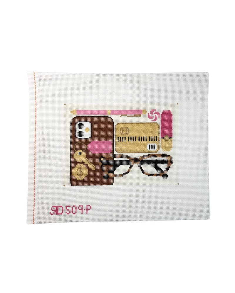 Clutch Contents - Pink Canvas