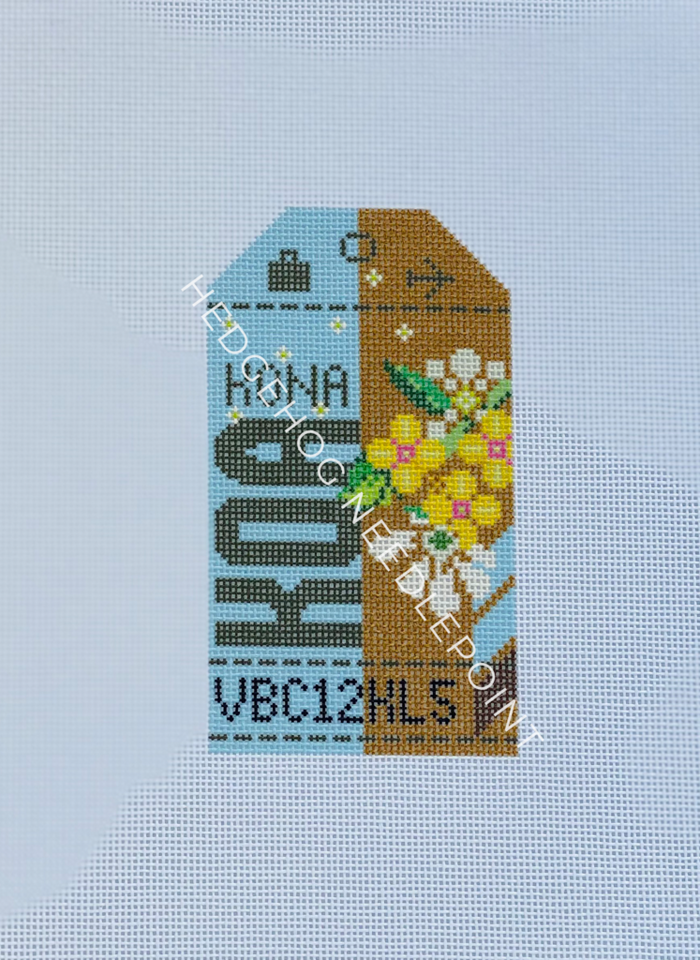 Kona Retro Travel Tag Needlepoint Canvas