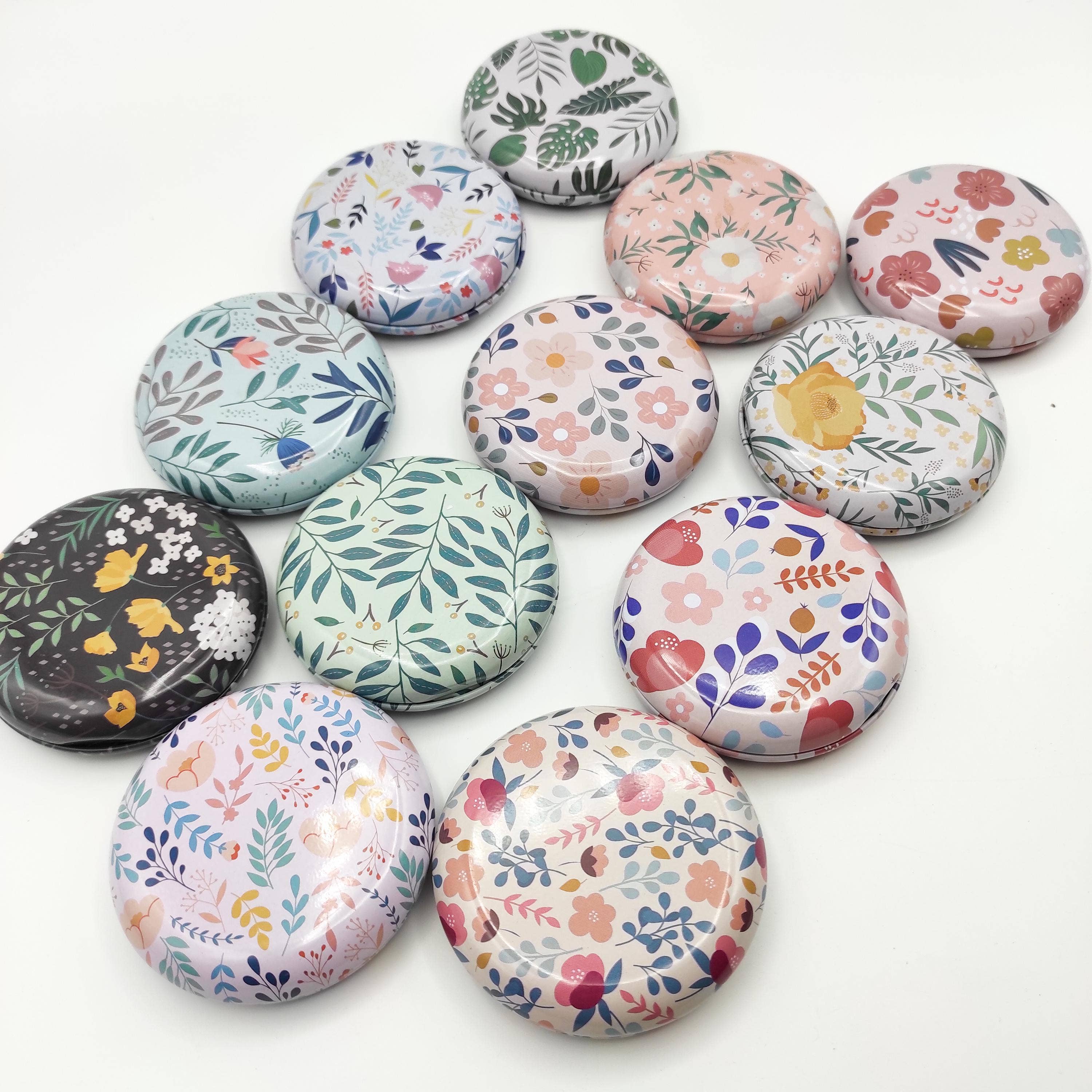 Round Magnetic Needle Case for Embroidery/Cross Stitch/Hand Stitch/Sewing - Modern Style Needle Organizer: NEW Floral / Random
