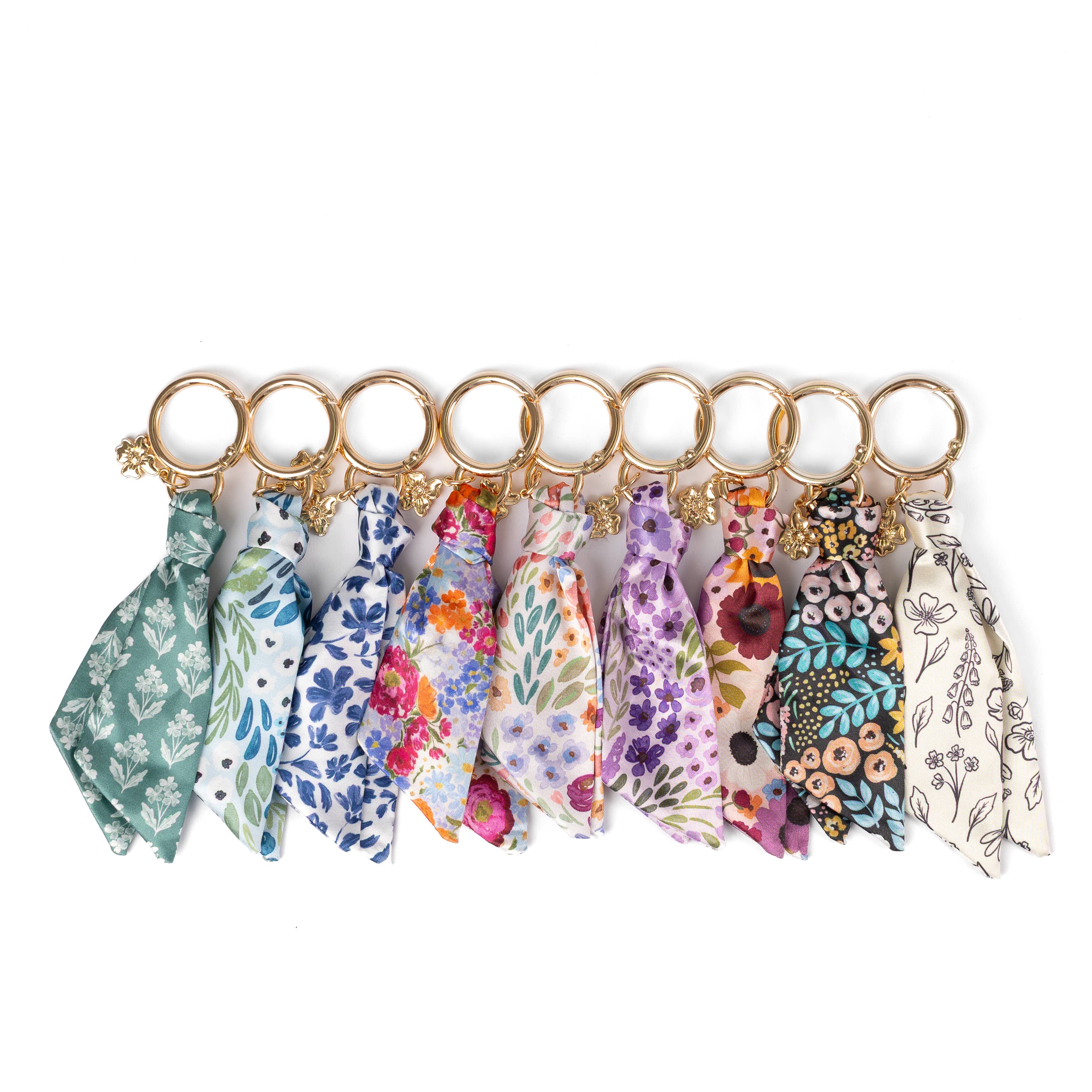 Lilac Floral Satin Keychain