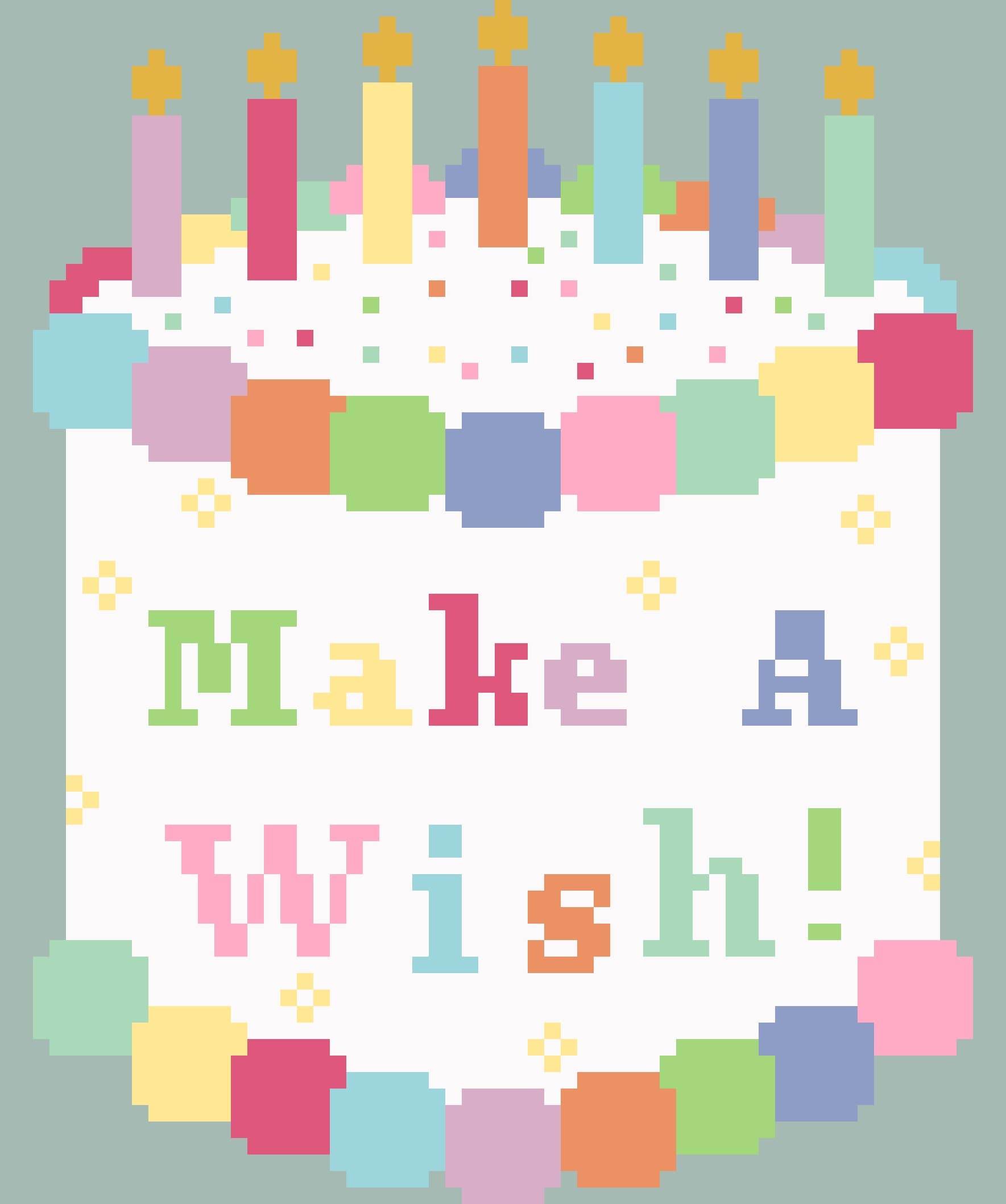 Birthday Cake Needlepoint Canvas – Hand Painted, 13 Mesh
