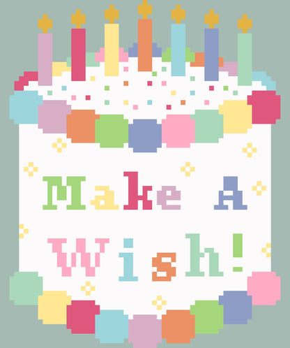 Birthday Cake Needlepoint Canvas – Hand Painted, 13 Mesh