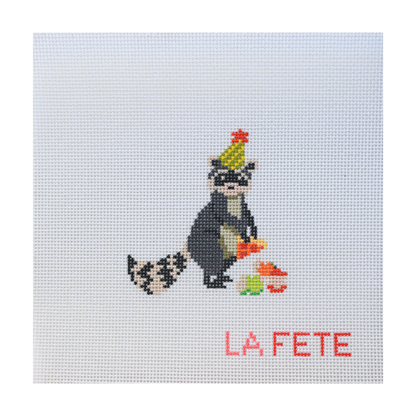 Party Animals - Birthday Bandit Hand Painted Needlepoint Canvas