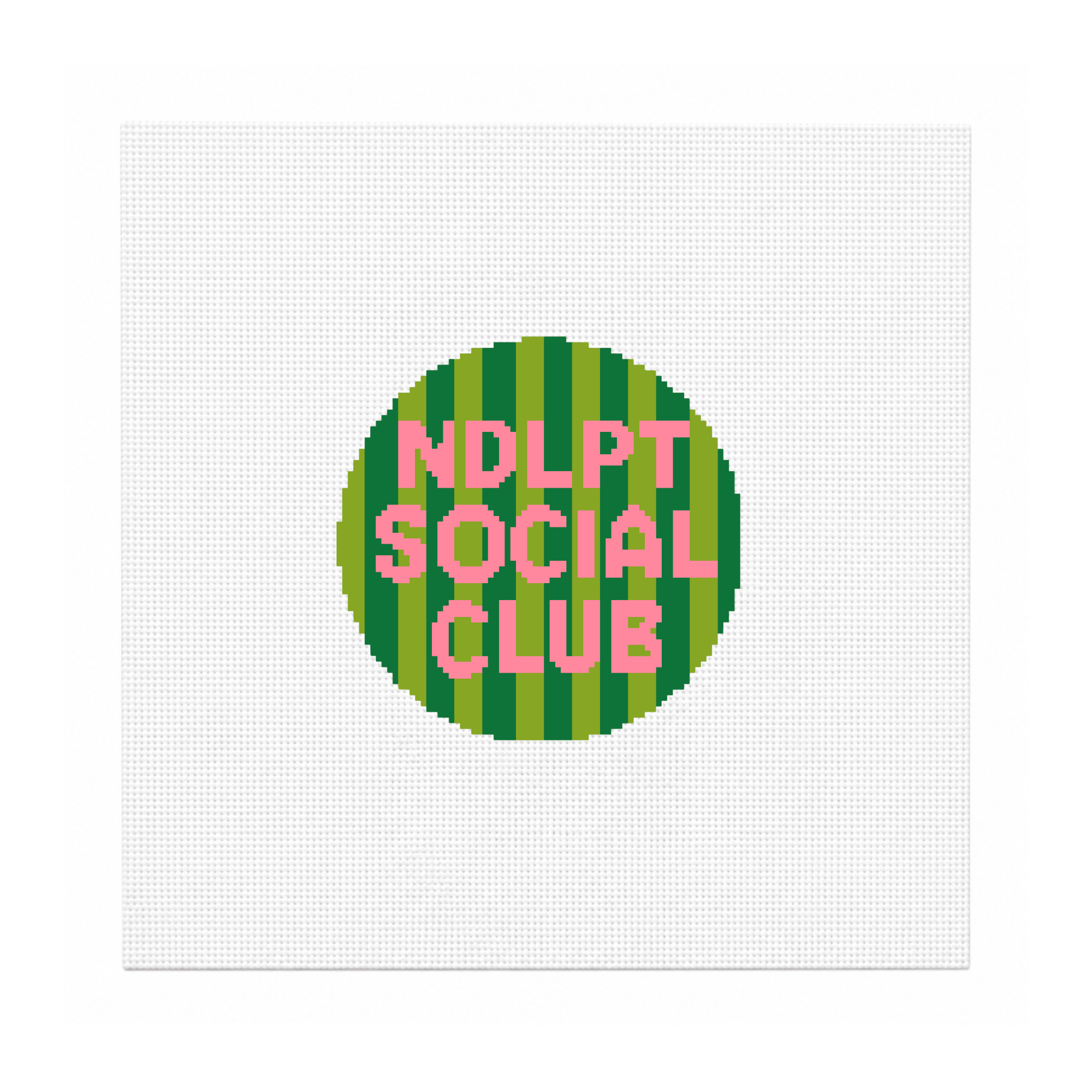 Social Club 18 Mesh Needlepoint  Canvas |4" | round