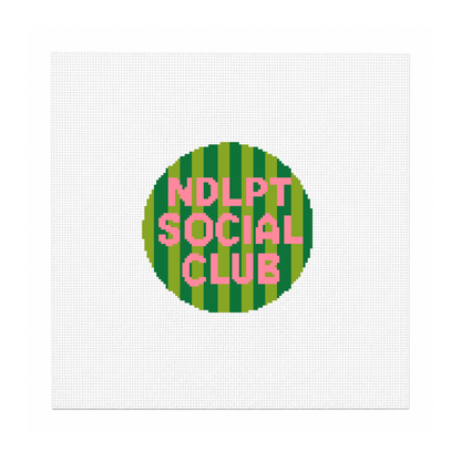 Social Club 18 Mesh Needlepoint  Canvas |4" | round