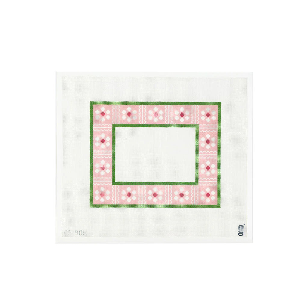 Pink Scallop Daisy Frame Canvas