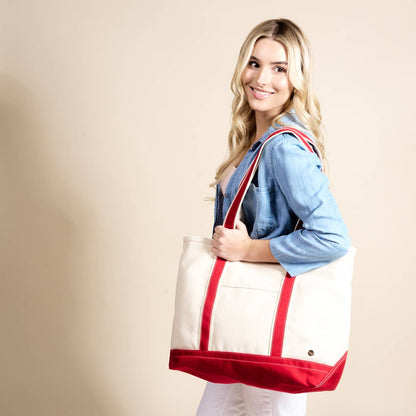 The Signature Canvas Tote Bag–Red