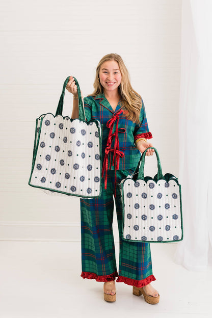 Claret Luxe | Quilted Large Tote | Holiday Gift Bag: 0001