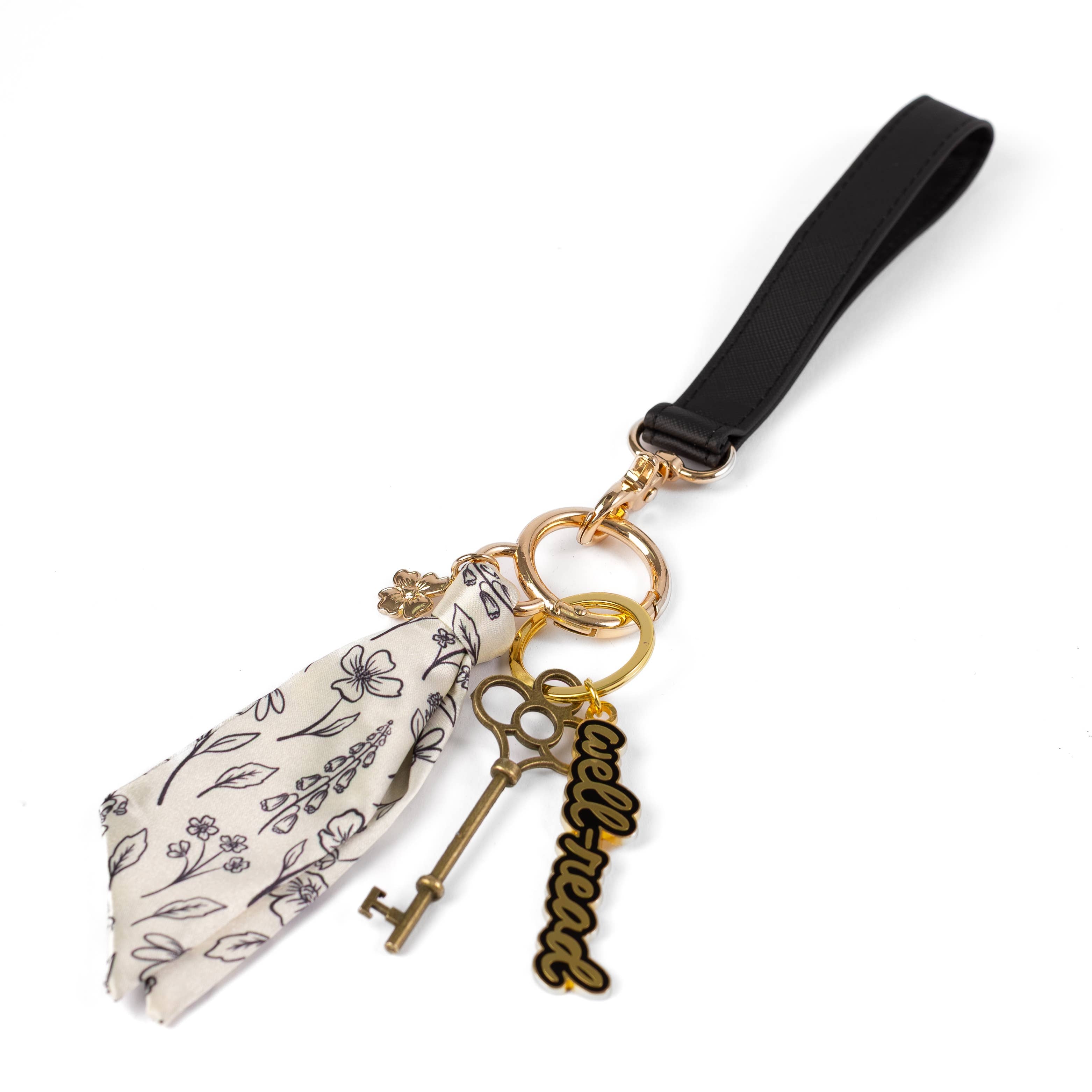 Floral Satin Keychain: Lilac Floral
