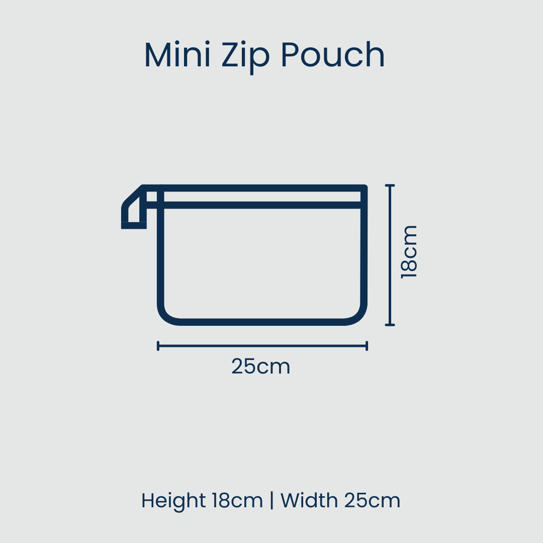 Red Blue Stripe Mini Zip Pouch