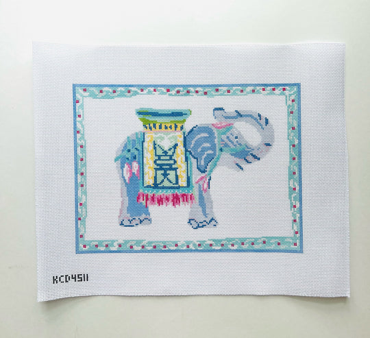 Blue Elephant Pillow Canvas