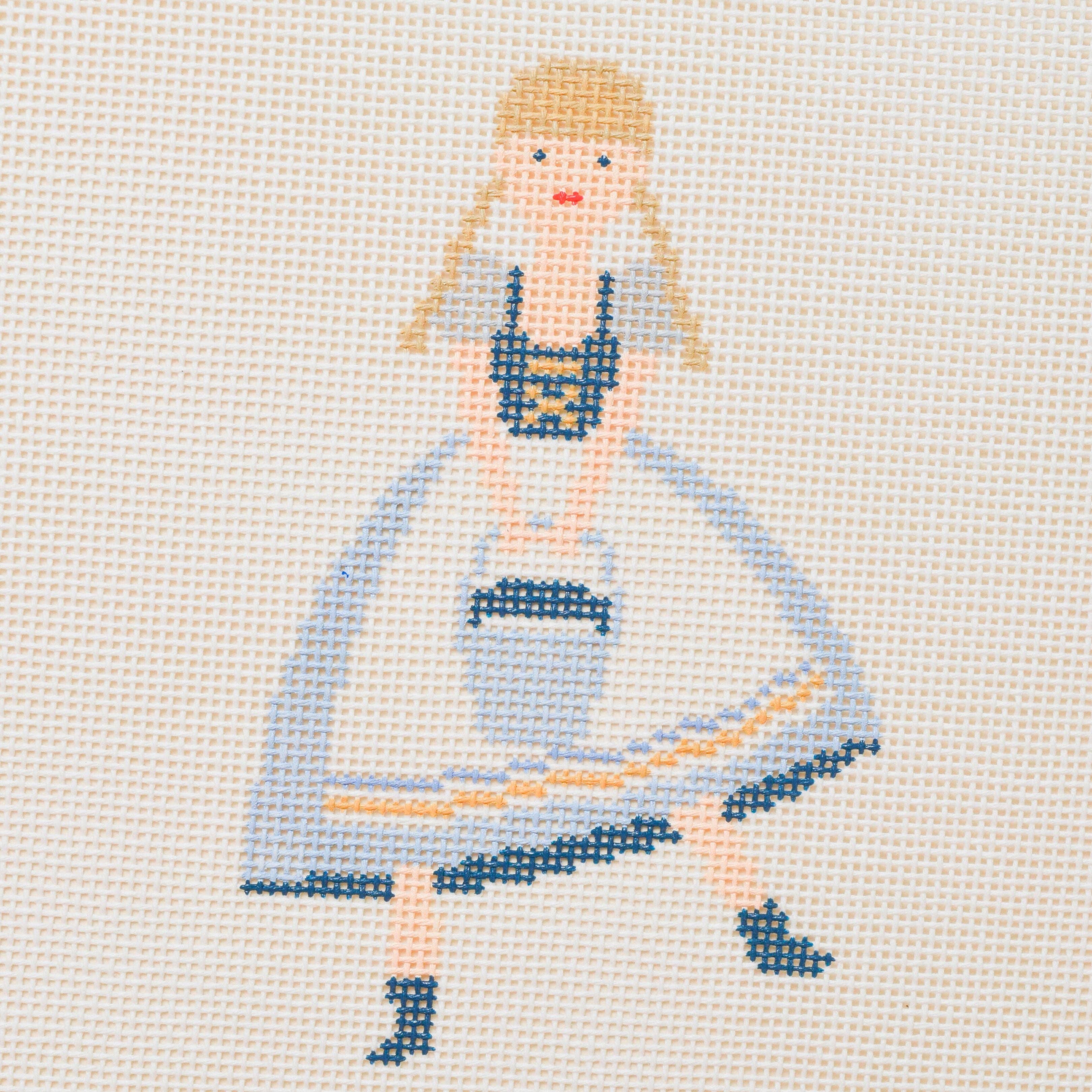 12 Days Of Christmas - Eight Maids O' Milking  Hand Painted Needlepoint Canvas