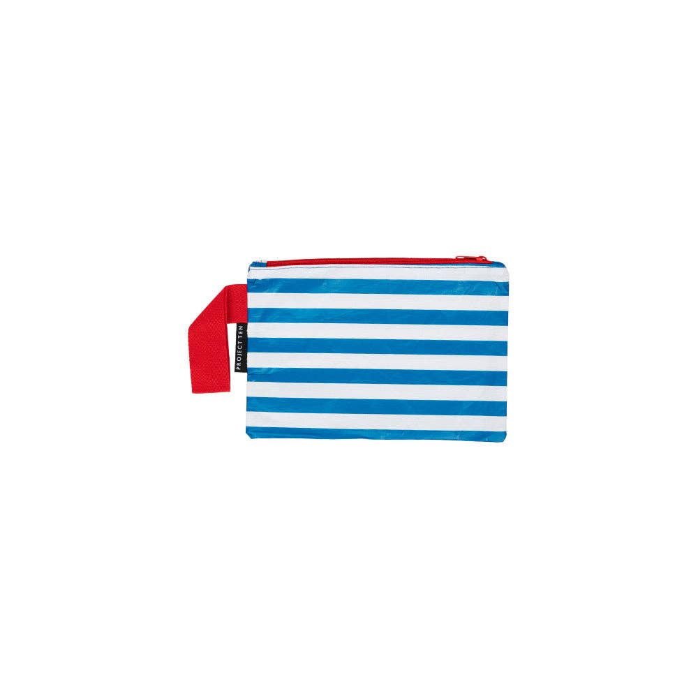 SS Logo Breton Stripe Mini Zip Pouch