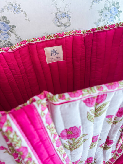 Magnolia Luxe | Large Quilted Tote Bag