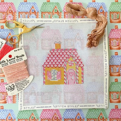 Emily Quigley: Pink Gingerbread House Canvas