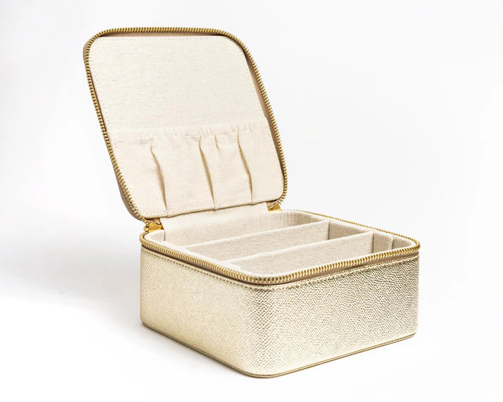6" Leather Self Finishing Box - Gold