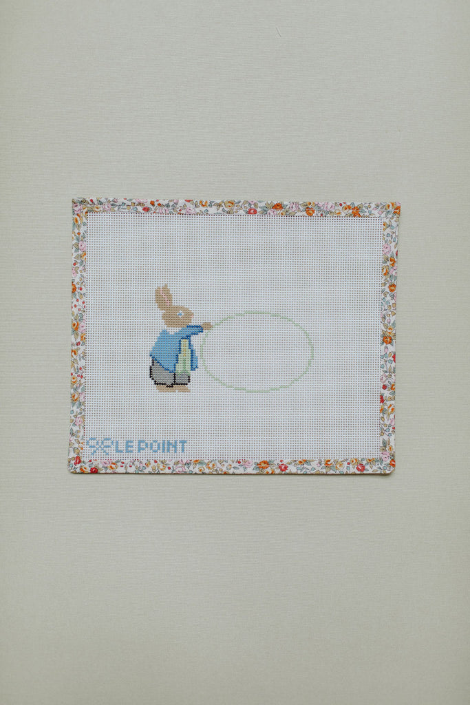 Green Bunny Basket Tag