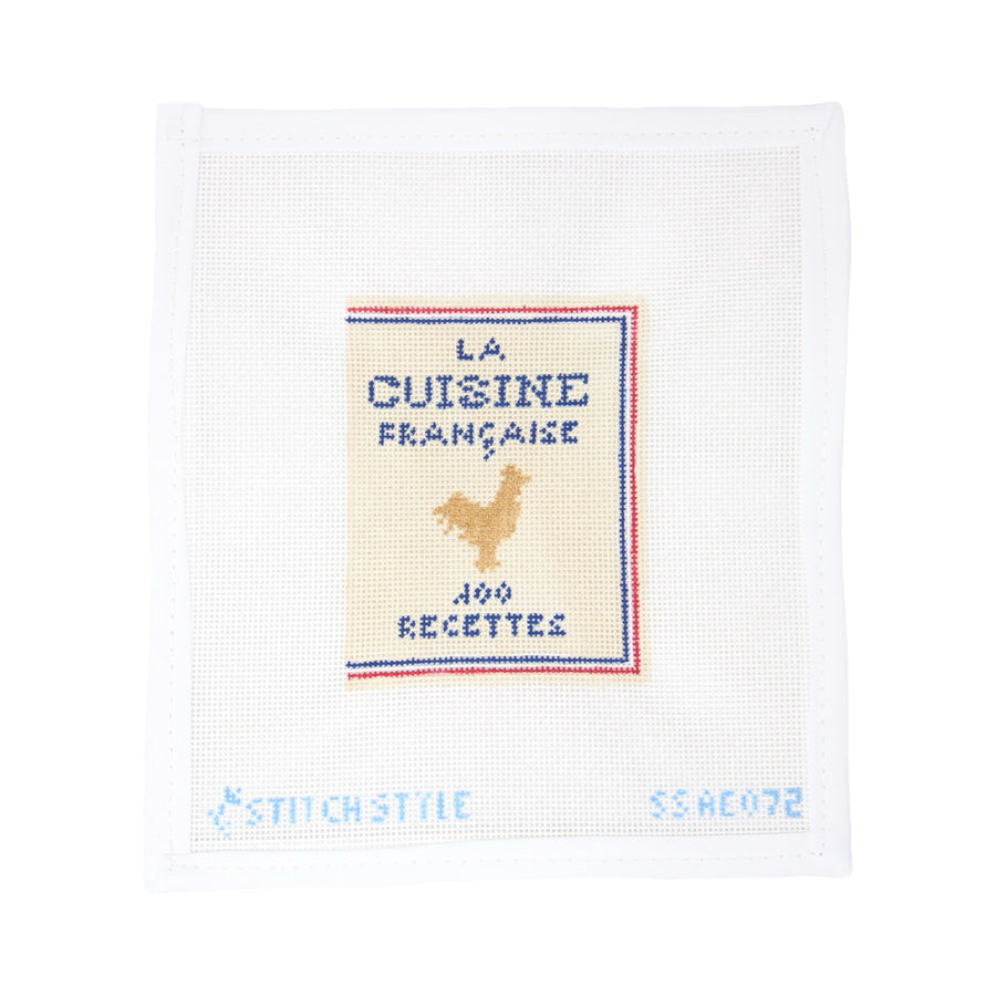 French Recipe Book 18 mesh Needlepoint Canvas
