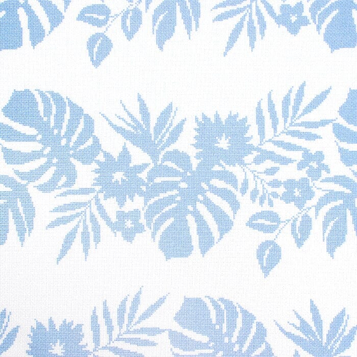 Hibiscus Pillow - Blue on White Canvas