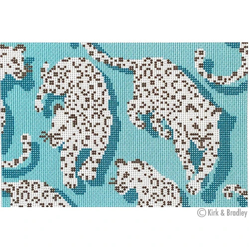 Leopard Clutch -Blue Canvas