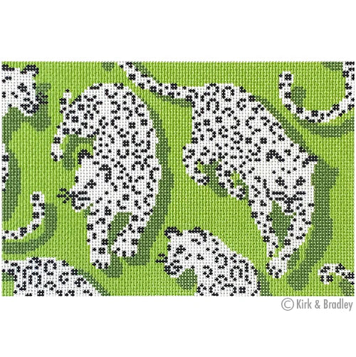 Leopard Clutch - Green Canvas