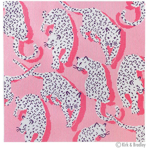 Leopard Pillow - Pink Canvas