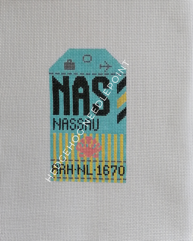 Nassau Retro Travel Tag Needlepoint Canvas