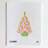 Pink Pineapple Tree Ornament Canvas