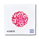 Red and Pink Lovevolve Round Printed Canvas
