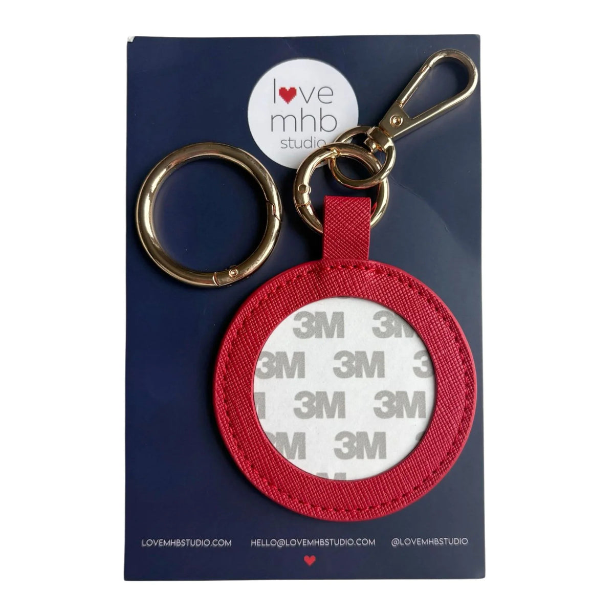 Self-Finishing Leather Charm (Round) - Red