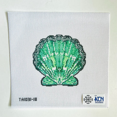 Scallop Ornament - Green Canvas