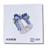 Silver Bell with Blue Bow Printed Canvas