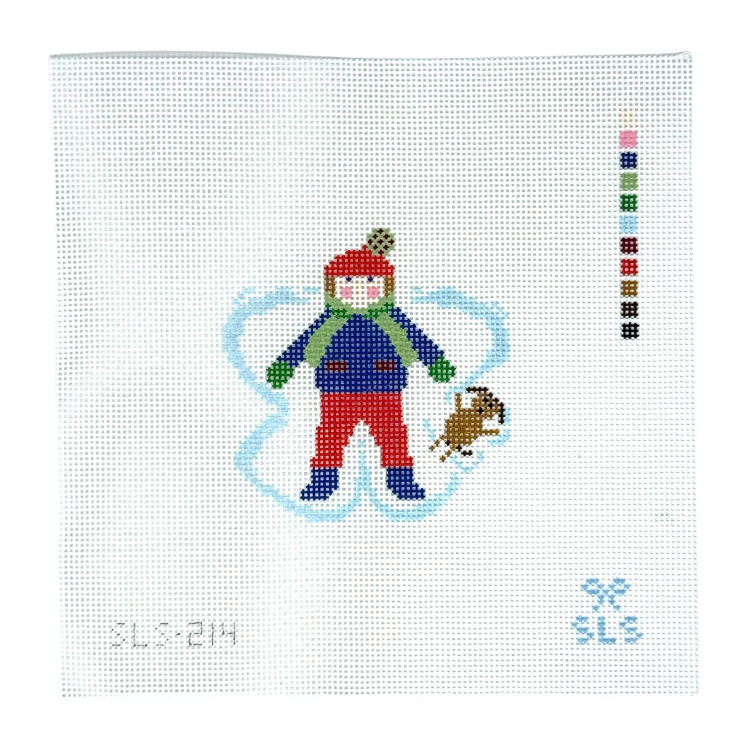 Snow Angel Boy with Dog Canvas
