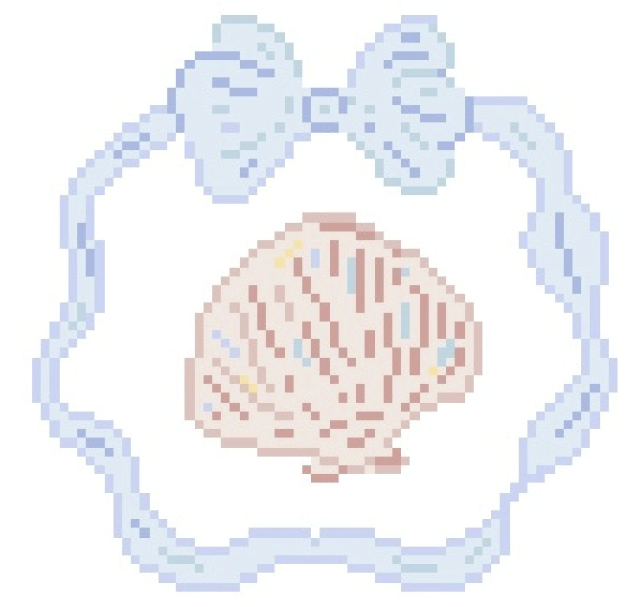 Sweet Seaside Shell 18 Mesh Canvas